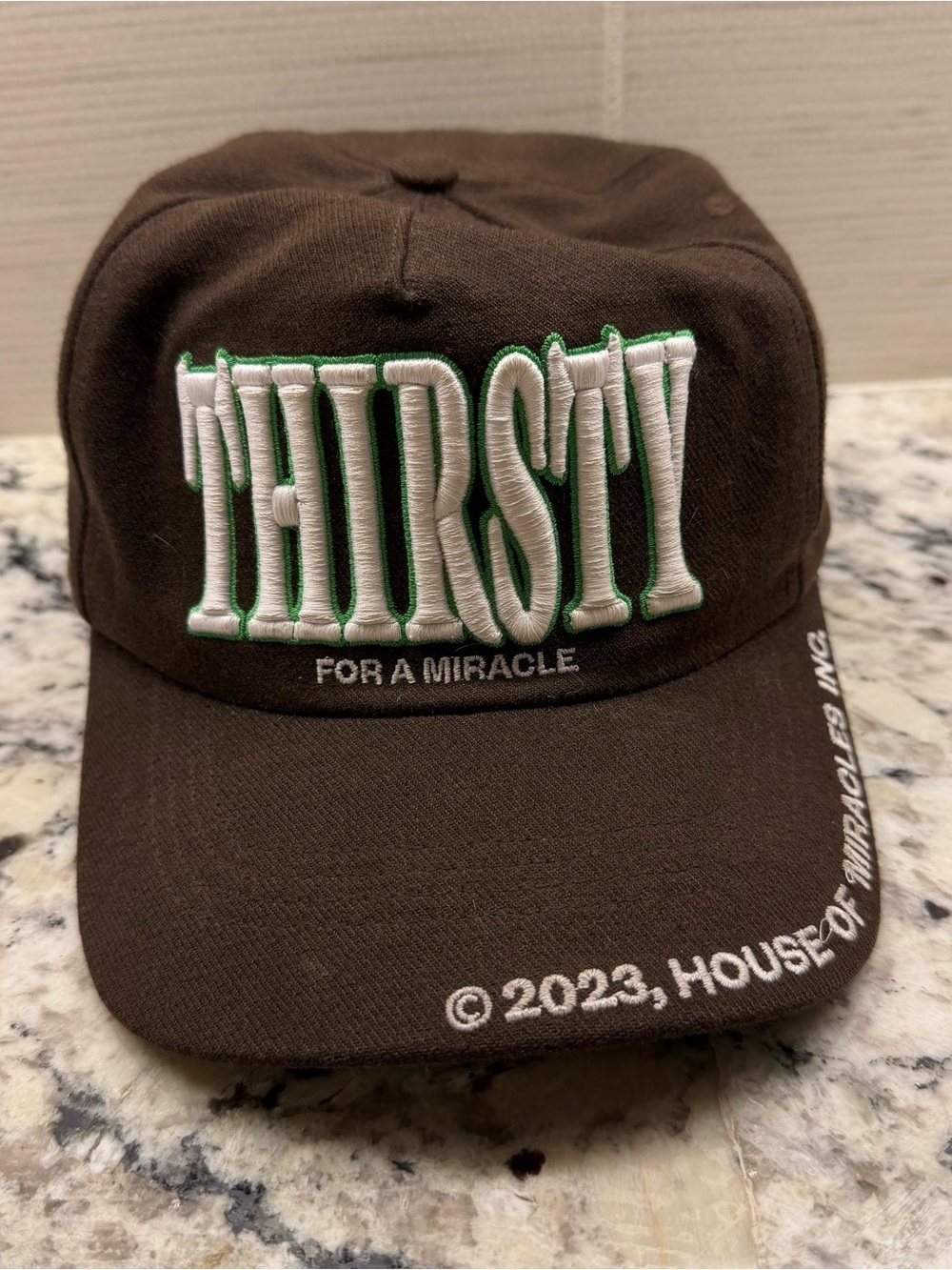 THIRSTY Embroidered Brown snaphat Cap